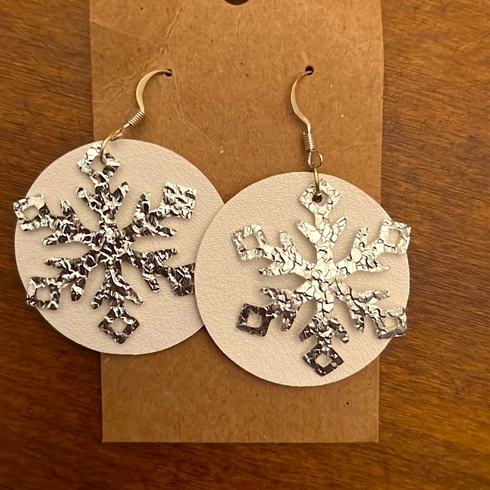 Womens leather earrings